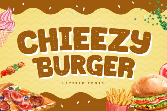 Chieezy Burger: A Bold Display Font for Playful Branding